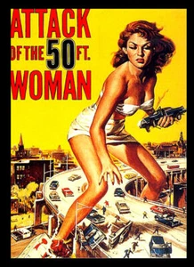 Angriff der 50ft Frau 1958 Film Kino Druck Poster Wandbild A4+ - Bild 1 von 2