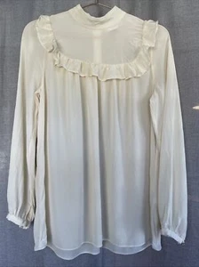 Lovely Vintage Zimmerman Silk Blouse. Ruffle. LS. Sz 0. Read Desc. - Picture 1 of 15