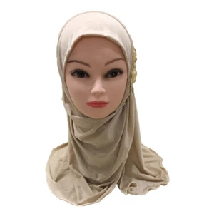 Amira One Piece Muslim Kids Girls Headscarf Wrap Shawl Islamic Turban Scarf 2-7Y - Picture 1 of 129