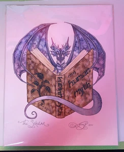 2001 Amy Brown The Scholar 8.5 x 11 Dragon with book NEW sealed in original wrap - Picture 1 of 7