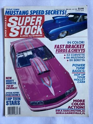 1988 July Super Stock Magazine Rob Millard’s Boss 302 Mustang Runs 8’s (CP216) - Image 1 of 3