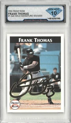 1992 Front Row FRANK THOMAS #1 ~ 24k Gold Signature /4000 💎 DSG 10 Gem Mint - Image 1 of 3