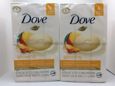 Jabón en barra Dove Beauty brillante mantequillas de mango y almendra, 3,17 oz, TODAS LAS 12 barras Foto 1 de 2