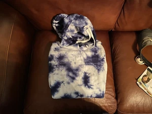 EMPYRE HOODIE TYE DYE BLUE WHITE EUC MEDIUM M DRAWSTING! - Picture 1 of 7