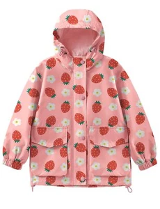 Toddler Rain Jacket Windbreaker Lined Waterproof Hooded with Pockets 4-12Y - Picture 1 of 6