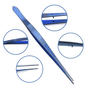 TITANIUM SEMKEN TWEEZERS 6.5" Cotton Serrated Forceps Dental Instruments T.T-184 - Picture 1 of 2