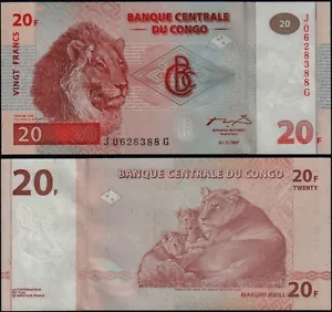 CONGO REPUBBLICA DEMOCRATICA 20 FRANCHI (P88A) 1997 IMBALLO ORIGINALE - Foto 1 di 1
