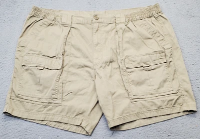 St. John's Bay Shorts Men's 50 Brown Utility Pockets Elastic Waist Classic Fit - Image 1 of 4