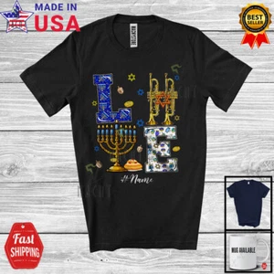LOVE; Wonderful Chanukkah Menora Trumpet; Custom Name Trumpeter Musical T-Shirt - Bild 1 von 7