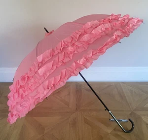 Wanderschirm Damen rosa Pagode dreifach Rüschen Hochzeit Anlass Mode SOAKE - Bild 1 von 5