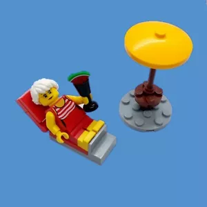 LEGO® Beach Sunbather Grandma Granny Nan Minifigure Garden Furniture Gift - Picture 1 of 3