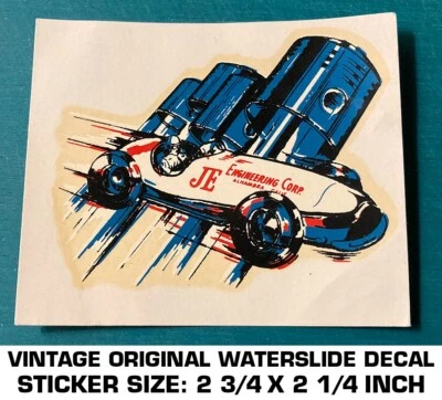 CALCOMANÍA DE TOBOGÁN ACUÁTICO ORIGINAL VINTAGE JE PISTONS - PIEZAS DE CARRERAS - MOTOR Foto 1 de 2