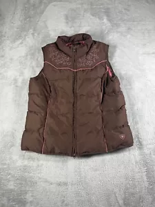 Ariat Jacket Womens Large Vest Quilted Puffer Duck Down Western Rodeo Outdoor - Picture 1 of 15