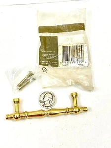 1 Pair (2) Belwith Solid Brass Drawer Pulls - Door Handles 4-1/8" 3" OCB - Picture 1 of 6