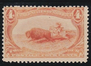 USA 1898 MNH 4c ORANGE INDIAN HUNTING BUFFALO TRANS-MISSISSIPPI ISSUE - Picture 1 of 2