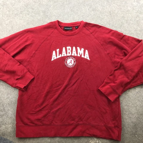 Alabama Crimson Tide Sweatshirt Mens XL Red Logo Spell Out Embroidered Crewneck Cover