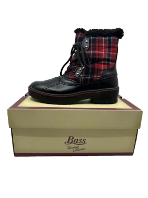Botas de Invierno BASS Skeeter Rojo y Negro a Cuadros Forro de Piel Sintética Damas 9M CAJA NUEVA Foto 1 de 4