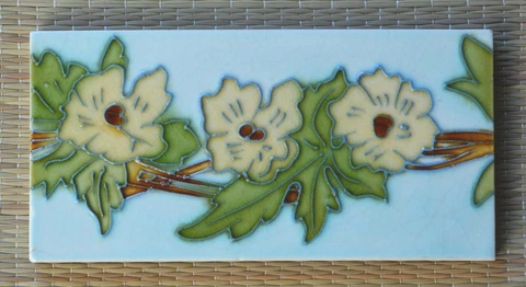 ANTIQUE MAJOLICA BORDER TILE - HEMIXEN BELGIUM C1900 Cover