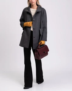Cappotto Lucrezia T RRP €345 taglie forti 45 L misto cashmere e lana collo alto - Foto 1 di 11
