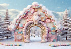 Christmas Gingerbread House Backdrop Candy Xmas Studio Photography Background