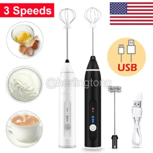 Batidor de huevos batidor de leche batidor eléctrico portátil USB recargable 3 velocidades - Imagen 1 de 13