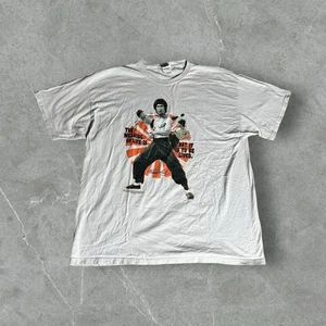 Vintage Bruce Lee Shirt Mens 2XL White Y2K Fight Karate The Meaning Of Life MMA - Picture 1 of 8