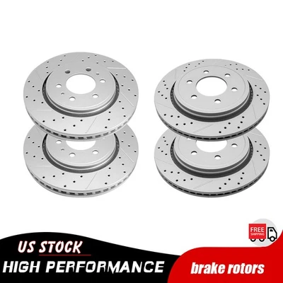 Front Rear Drilled Disc Brake Rotors Kit for 2015 2016 2017 Ford F-150 Lobo - Image 1 of 4
