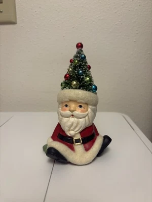 5" Bethany Lowe Botella Sentada Cepillo Cabeza de Árbol Santa Figura Retro Decoración de Navidad Foto 1 de 4