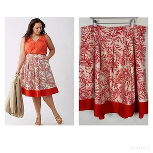 Lane Bryant Linen Blend Womens Skirt Size 20 Floral Beach Vacation Resort Office - Picture 1 of 14