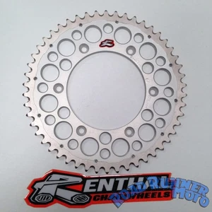 Renthal Twinring Rear Sprocket 52T SILVER KTM EXC EXCF SX SXF GAS GAS EC ECF MC  - Picture 1 of 2