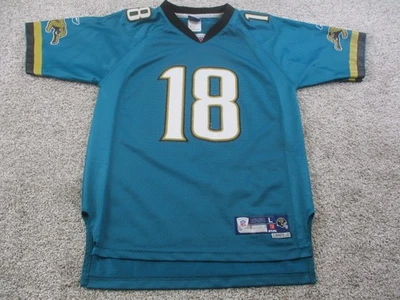 Jacksonville Jaguars Jersey Youth Large Teal NFL Football Matt Jones 18 Reebok - Image 1 of 4