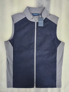 Chaleco de Lana Peter Millar Azul Marino Cambridge MF24XZ34 Azul Marino Para Hombre Talla Grande Nuevo - Imagen 1 de 14