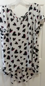 Torrid Damen Herz Print Hi-Low Bluse transparent Übergröße 1 (14/16) fließend bunt - Bild 1 von 8