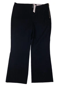NWT Chico's Sz 2 US 12 So Slimming Crop Flare Navy Pants Hip Zip Stretch $74.50 - Picture 1 of 12