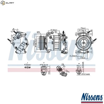 COMPRESSOR AIR CONDITIONING 890589 FOR FORD T9CD/T9CB/T9CC/T8CH/T8CJ/T8CI 2.0L - Image 1 of 4