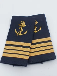 PAIRES DE FOURREAUX D'EPAULES CAPITAINE DE CORVETTE MARINE NATIONALE GALON GRADE - Imagen 1 de 1