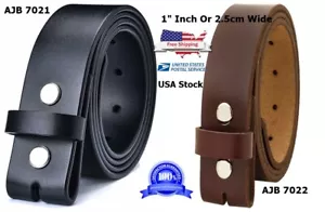 Echtleder Gürtel 1"- 2,5 cm breit Einteiler 100% Echtleder Gürtel Unisex - Bild 1 von 15