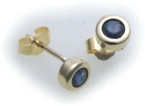 Pendientes de mujer Safir oro auténtico 750 oro amarillo zafiro de 18 quilates - Imagen 1 de 1