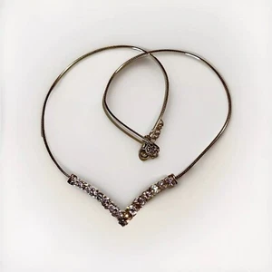 Snake Rope Sterling Hi Cubic Zirconia Stone Choker Necklace - Picture 1 of 7