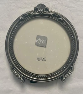 Vintage New! Russ Berrie Antique Style Ornate 3" Round Free Standing Photo Frame - Picture 1 of 6