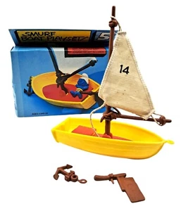 Schlumpfboot Spielset Nr. 5409 von Schleich 1980 gelb Kunststoff Boot & Zubehör A - Bild 1 von 7