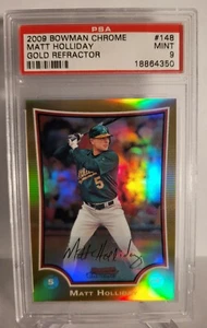 2009 Bowman Chrome Matt Holiday Gold Refractor #148 PSA 9 - Picture 1 of 2