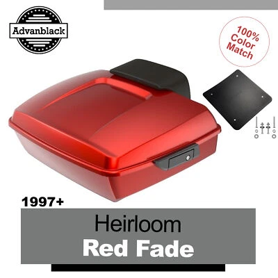Paquete de maletero Heirloom Red Fade Chopped Tour Pak para 97+ Harley Street Road Glide Foto 1 de 4