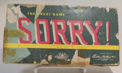 VINTAGE 1954 PARKER BROTHERS SORRY GAME CARDS PIECES DIRECTIONS - Image 1 of 4