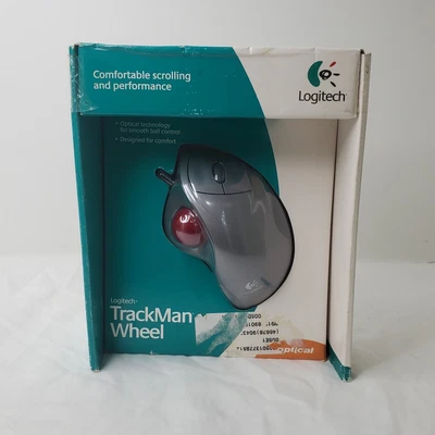 2002 Logitech TrackMan Wheel Optical Wired Mouse USB #904353-0403 Vintage Sealed - Image 1 of 4