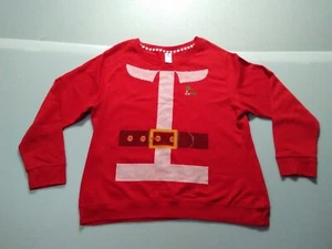 Santa suit Christmas Long Sleeve sweater  Holiday Time Red sweatshirt, Cotton - Picture 1 of 10