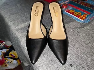 EGO LADIES BLACK HIGH HEEL SLIP ON SHOES SIZE 6 BNWOT - Picture 1 of 4