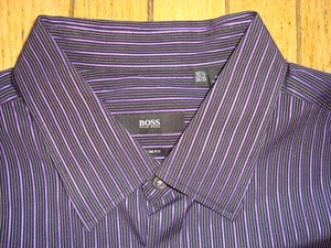 BOSS HUGO BOSS MEN'S BLACK LABEL SLIM FIT SHIRT SIZE 16 1/2 & 34-35 HARDLY WORN! - Picture 1 of 12