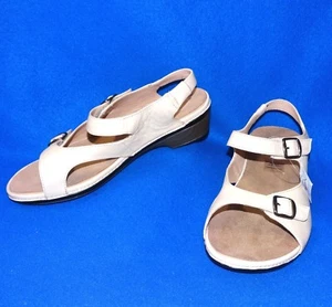 BAREFOOT FREEDOM WOMENS SANDALS NEW SHOES 10.5 WW BEIGE LEATHER p222 last DREW - Picture 1 of 6