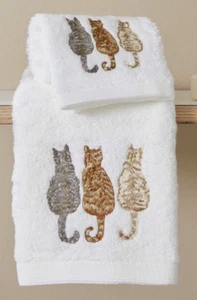 4 Face Washer Towel Cotton Cat Kittens Baby Absorbent Washers Cloth gift guest - Picture 1 of 3
